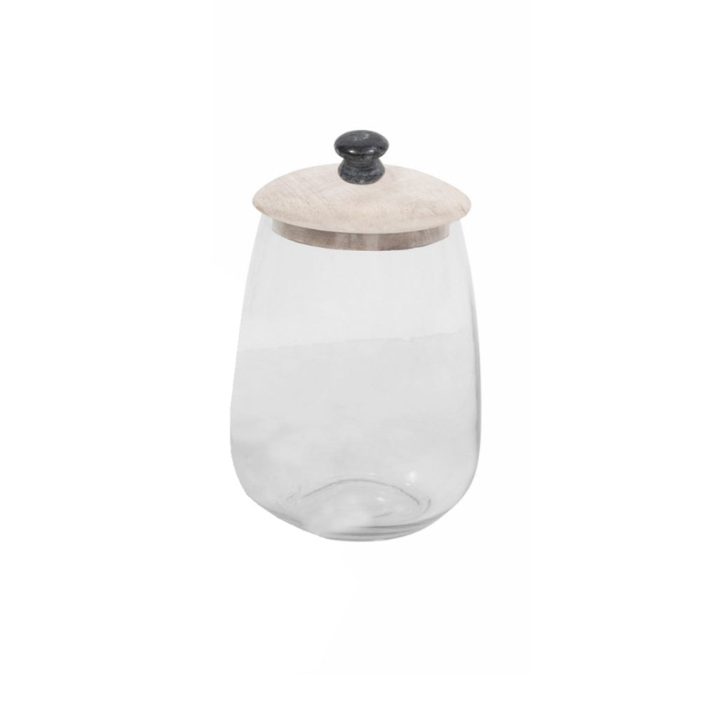 ACTIA ΔΟΧΕΙΟ ΑΠΟΘΗΚΕΥΣΗΣ ΜΕ ΚΑΠΑΚΙ 14x14x20cm ΓΥΑΛΙ WHITE WASHED ΞΥΛΟ