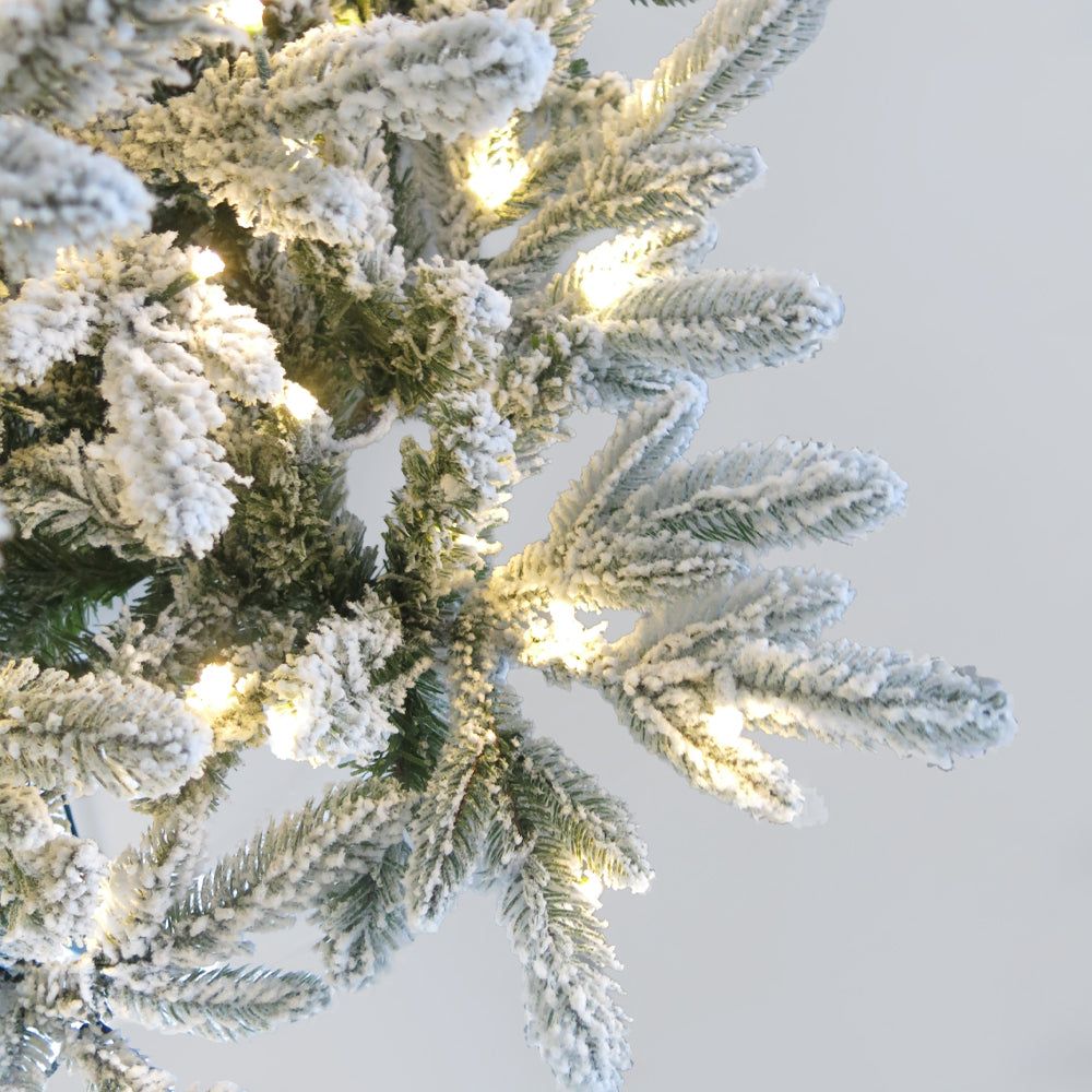 IMPERIAL EVERGREEN ΧΡΙΣΤΟΥΓΕΝΝΙΑΤΙΚΟ ΔΕΝΤΡΟ ΧΙΟΝΙΣΜΕΝΟ ΜΕ LED 140x140x210cm PE/PVC ΠΡΑΣΙΝΟ ΛΕΥΚΟ LED/COPPER