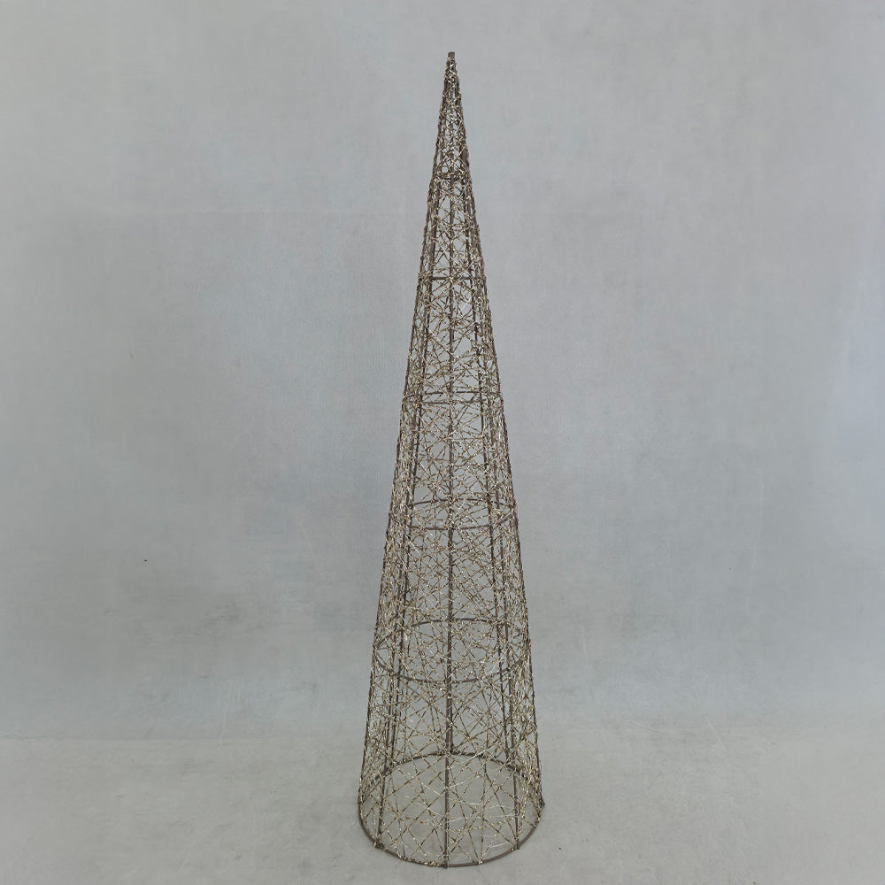 LUMINIS XMAS LED ΔΕΝΤΡΟ ΘΕΡΜΟ ΦΩΣ 25x25x100cm ΣΙΔΕΡΟ ΧΡΥΣΟ PET