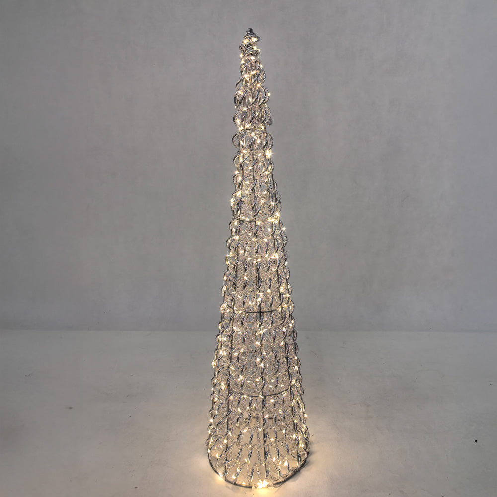 SILVEN XMAS LED ΔΕΝΤΡΟ ΘΕΡΜΟ ΦΩΣ 16x16x60cm ΣΙΔΕΡΟ ΑΣΗΜΙ PET