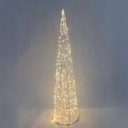 GLIM XMAS ΔΕΝΤΡΟ ΜΕ LED 20x20x80cm ΣΙΔΕΡΟ ΛΕΥΚΟ PET
