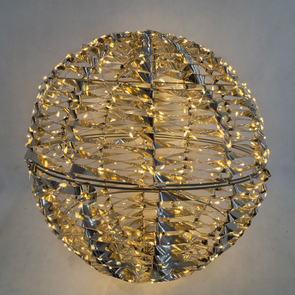 LINI XMAS LED ΜΠΑΛΑ ΘΕΡΜΟ ΦΩΣ 50x50x50cm ΣΙΔΕΡΟ ΧΡΥΣΟ PET