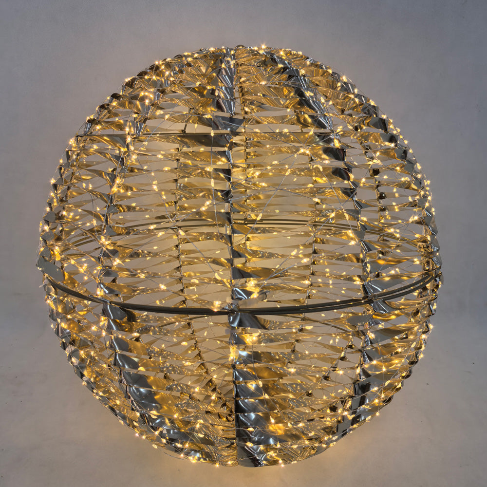 LINI XMAS LED ΜΠΑΛΑ ΘΕΡΜΟ ΦΩΣ 60x60x60cm ΣΙΔΕΡΟ ΧΡΥΣΟ PET