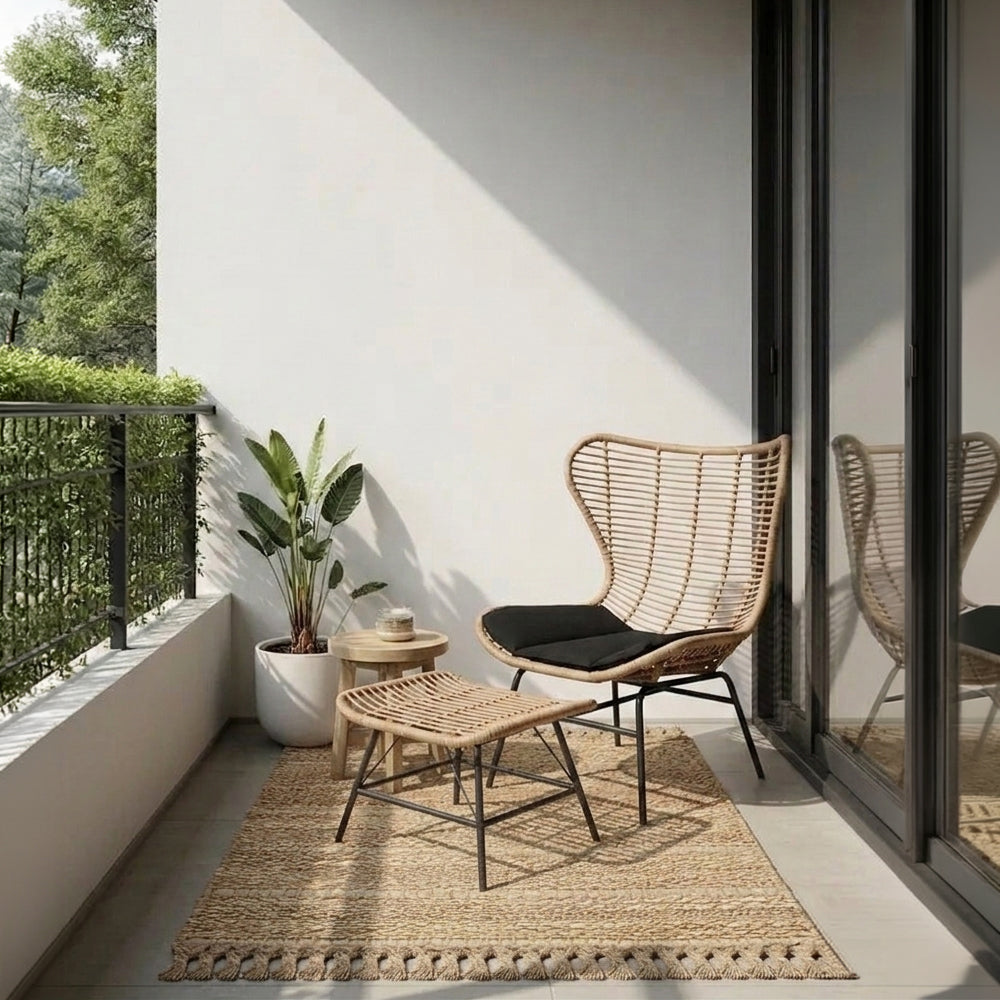 Σκαμπό Butterfly από rattan