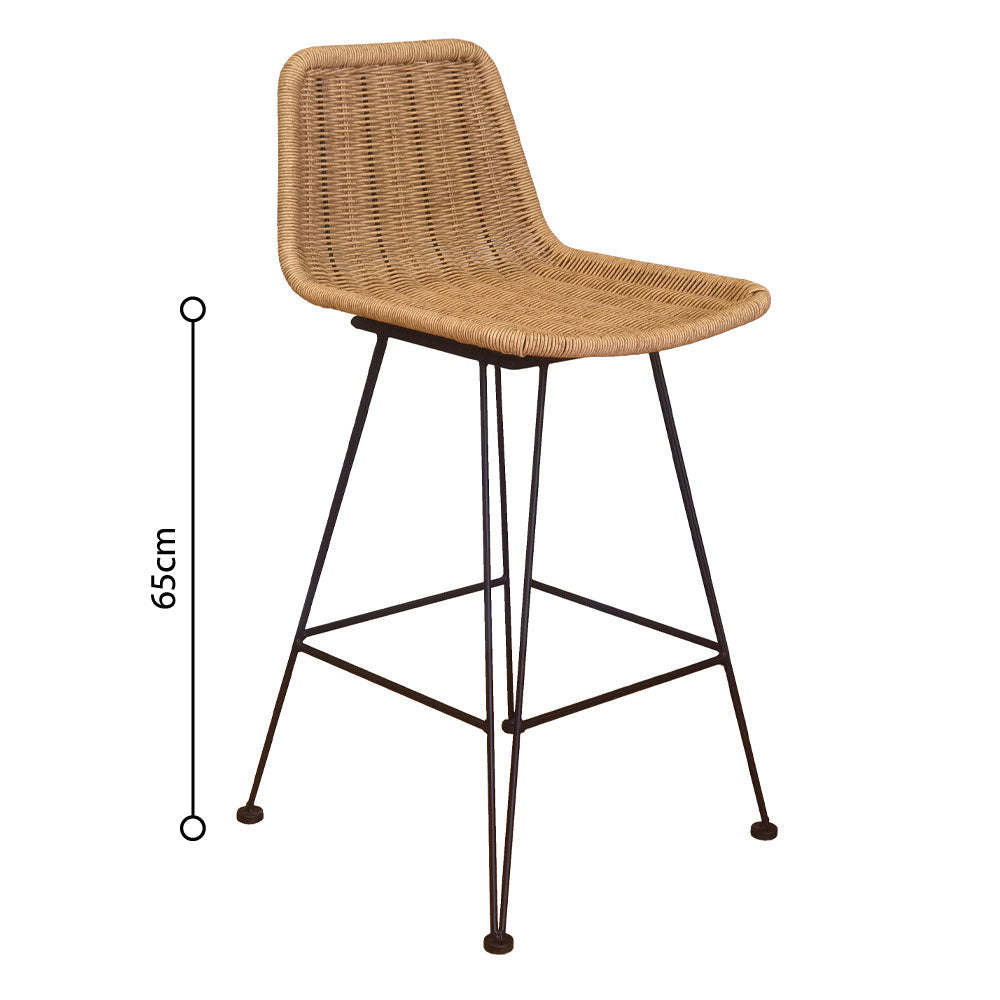 Σκαμπό μπαρ κήπου Denmark από rattan