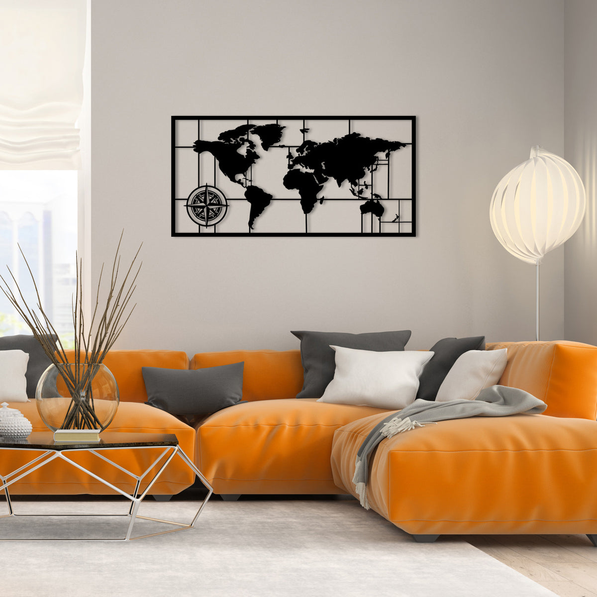 World Map Metal Decor 7