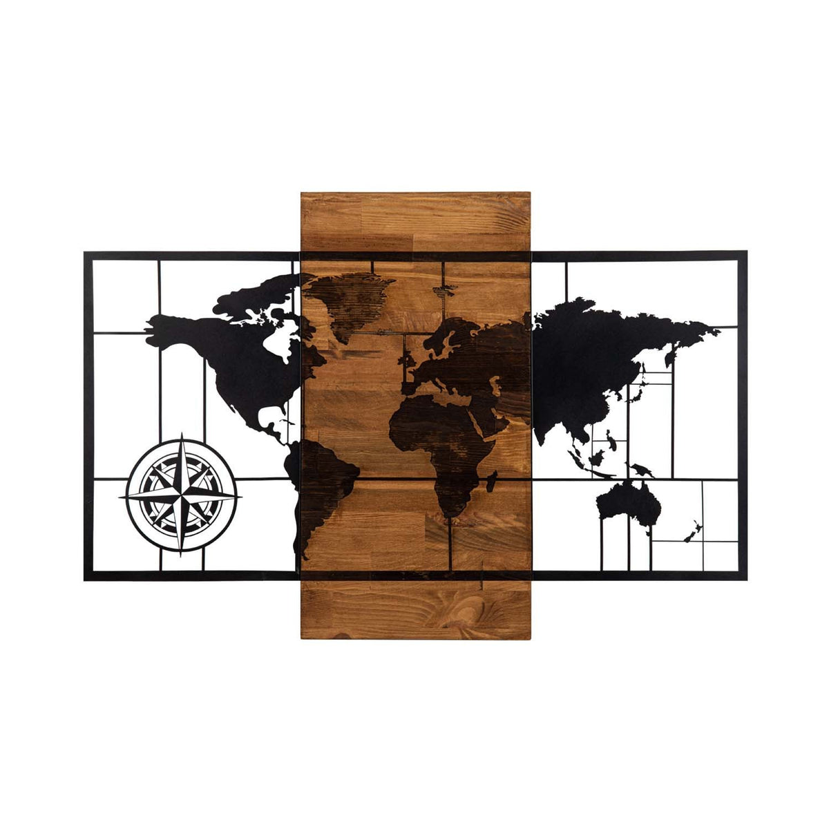 World Map Wıth Compass