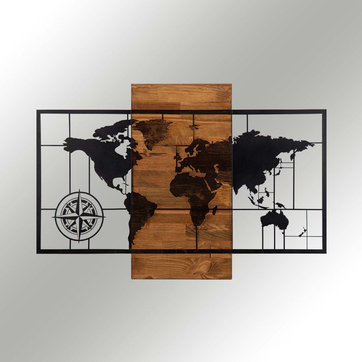 World Map Wıth Compass