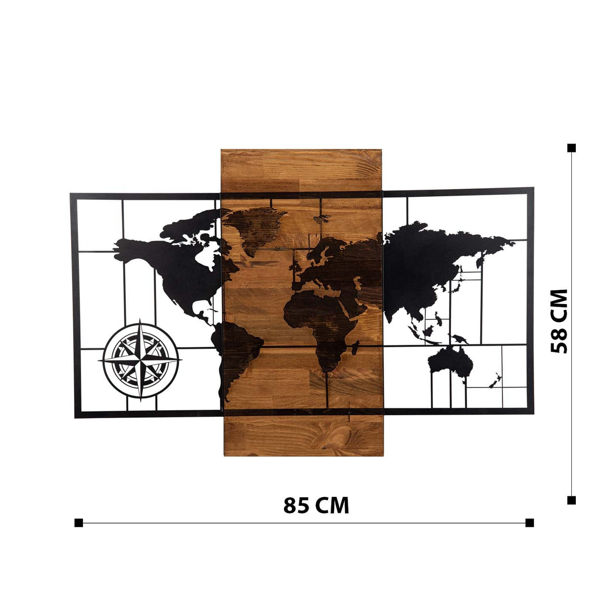 World Map Wıth Compass