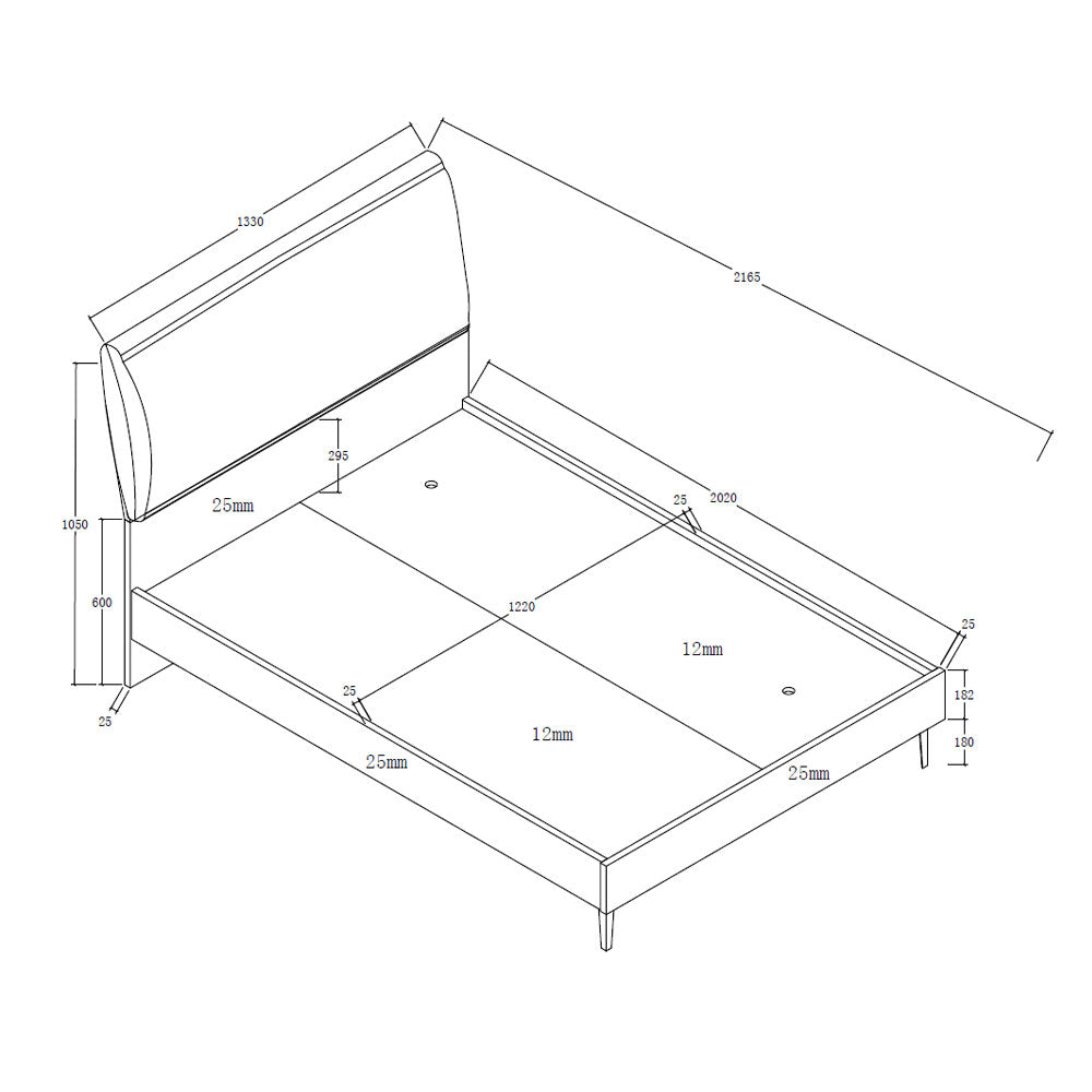 Κρεβάτι Neon 120x200 υφασμάτινο