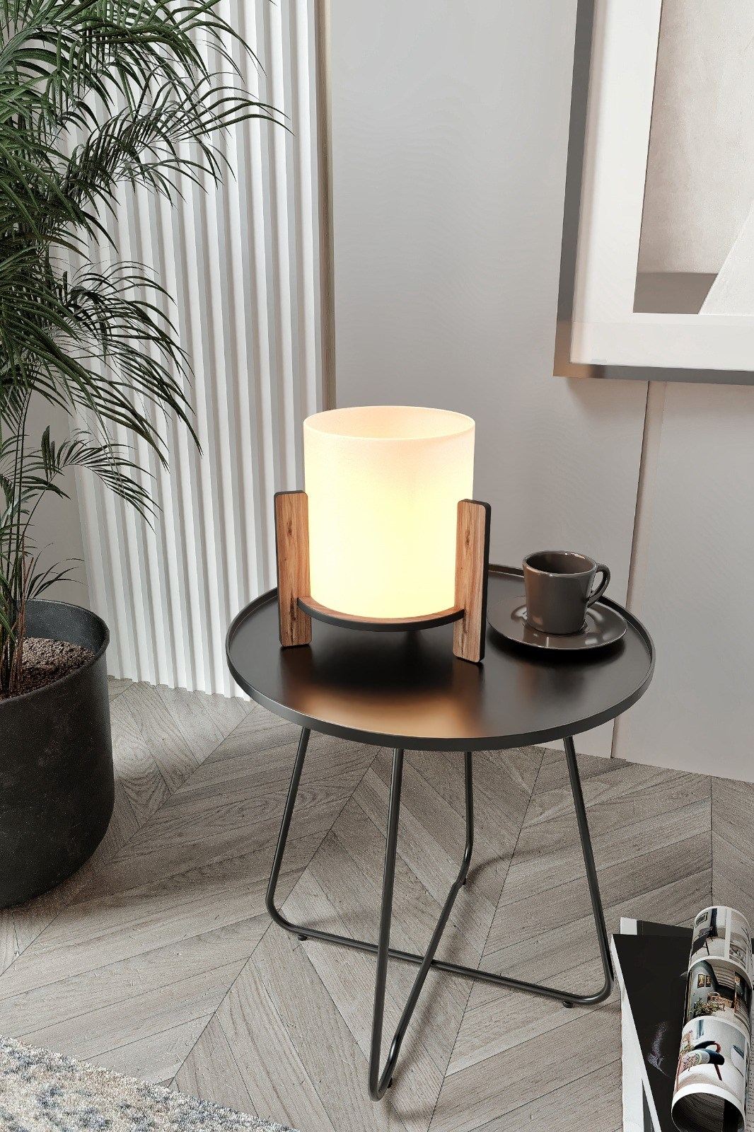 Pine Table Lamp - Walnut
