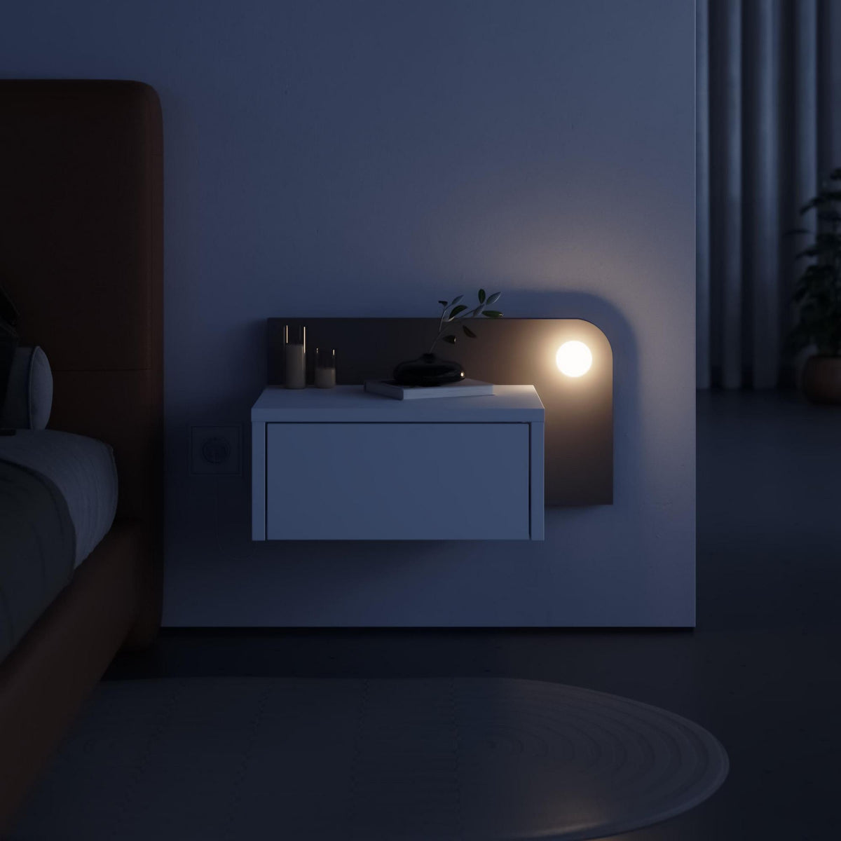 Κομοδίνο Karya με LED